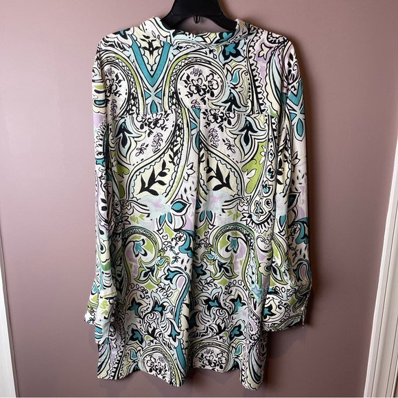 Chicos Black Label Buttondown Tunic Paisley XL - Picture 9 of 14